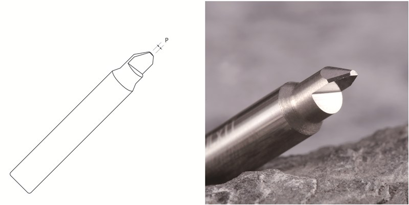 solid carbide single-edged dimple cutter special for double rowof pins