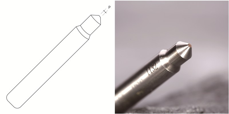 HSS tracer point for dimpling for double row of pins